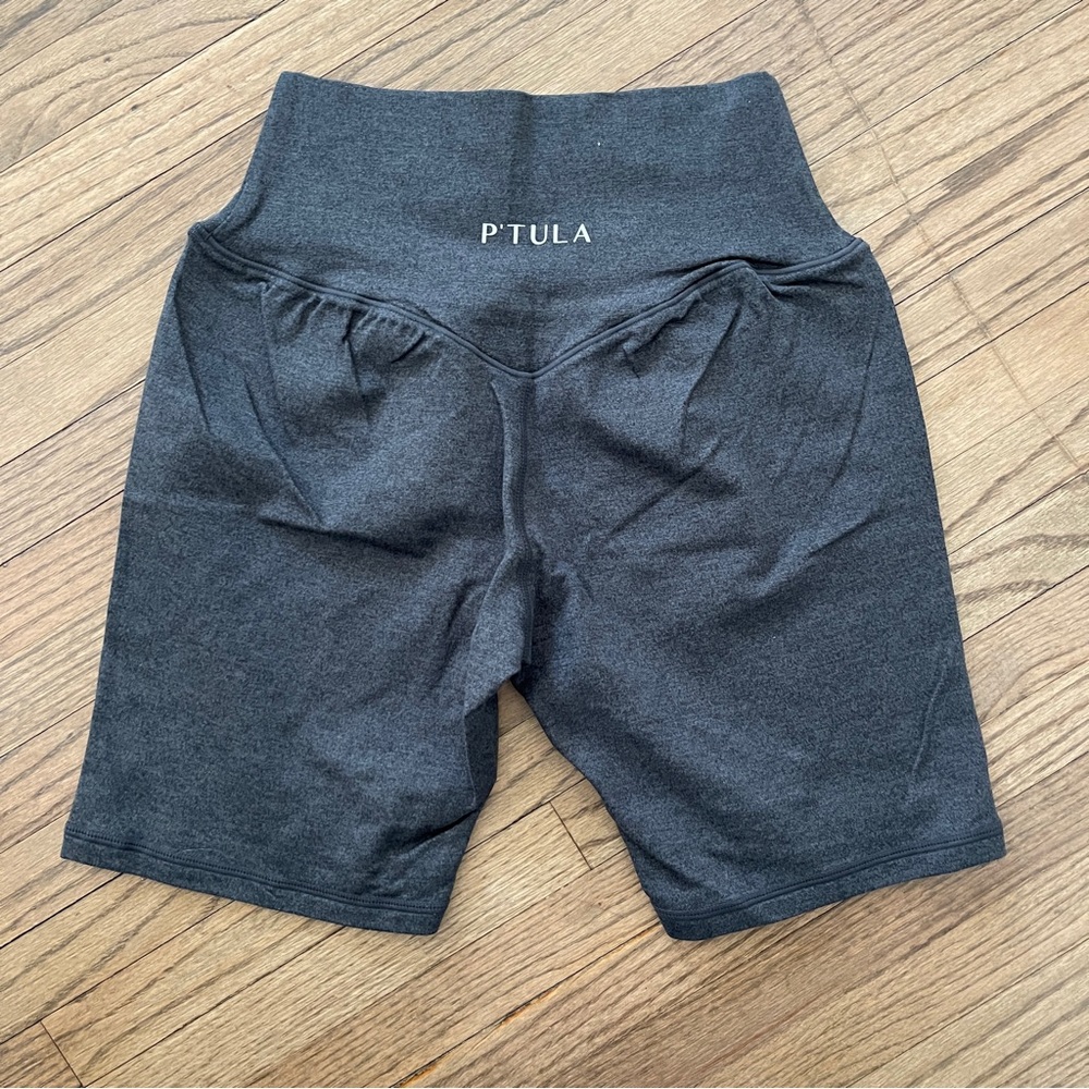 NWOT P’tula Biker Shorts. Size Medium. Blue/Gray - Picture 2 of 3